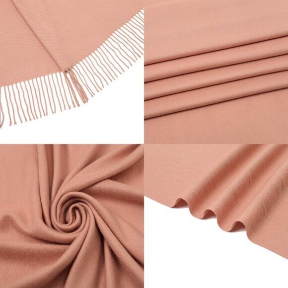 ⚡Women's Dull Peach Pashmina Evening Dress Bridesmaid Winter Warm Long Scarf - Picture 4 of 6